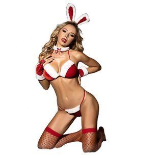 Новорічний еротичний костюм зайчика JSY 8001 Red One Size зображення