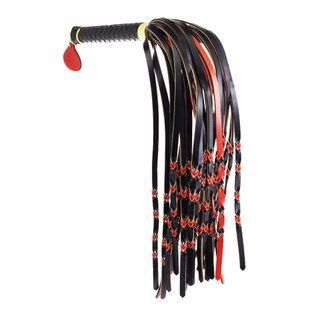 Шкіряний флогер LOCKINK SEVANDA Red &&nbsp;Black&nbsp;Braided&nbsp;Tail&nbsp;Flogger зображення