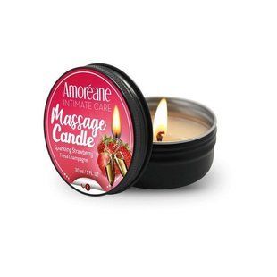 Масажна свічка "Полуниця в шампанському" Amoreane Sparkling Strawberry (30 мл) зображення