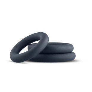 Набір ерекційних кілець Boners 3-Piece Cock Ring Set Grey (діаметр 3 см, 3,3 см та 4,4 см) зображення