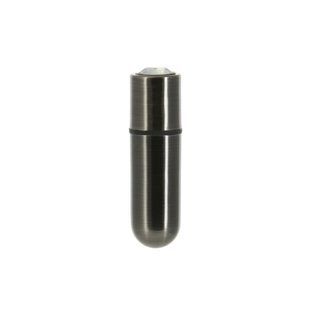 Віброкуля з кристалом і чохлом PowerBullet First-Class Bullet 2.5" with Key Chain Pouch, Gun Metal (діаметр 1,8 см) зображення