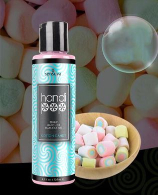 Пробник масажного гелю для орально-мануальних ласк Sensuva Handipop Cotton Candy, солодка вата (6 мл) зображення