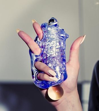 Мастурбатор з отворами для пальців Fleshlight Fleshskins Grip Blue Ice зображення