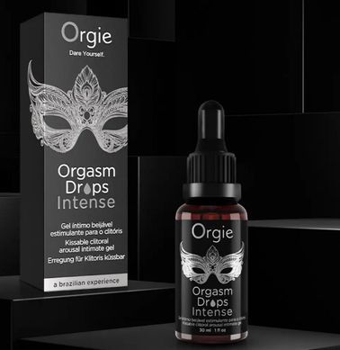 Збуджувальні краплі для клітора посилені Orgie Orgasm Drops Intense (30 мл) тепло+холод, смак яблука зображення