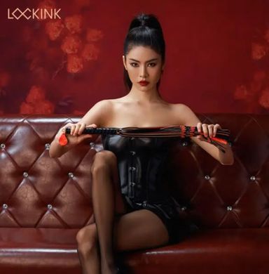 Шкіряний флогер LOCKINK SEVANDA Red &&nbsp;Black&nbsp;Braided&nbsp;Tail&nbsp;Flogger зображення