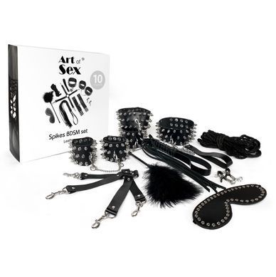 Набор из натуральной кожы Art of Sex Spikes BDSM Set Leather (10 предметов) картинка