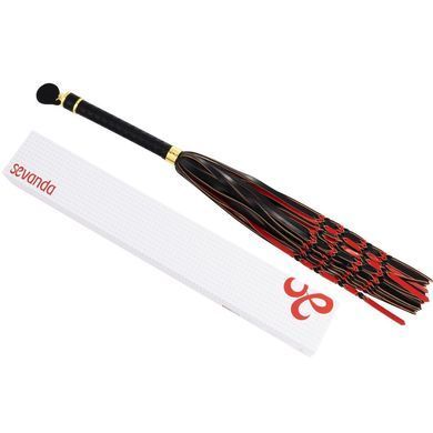 Шкіряний флогер LOCKINK SEVANDA Red &&nbsp;Black&nbsp;Braided&nbsp;Tail&nbsp;Flogger зображення