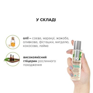 Масажна олія System JO Naturals Massage Oil Peppermint & Eucalyptus з ефірними оліями м'яти і евкаліпта (120 мл) зображення