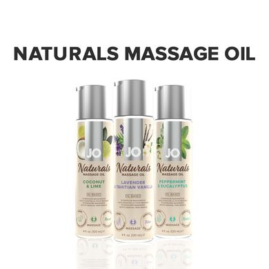 Массажное масло System JO Naturals Massage Oil Peppermint & Eucalyptus с эфирными маслами мяты и эвкалипта (120 мл) картинка