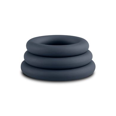 Набір ерекційних кілець Boners 3-Piece Cock Ring Set Grey (діаметр 3 см, 3,3 см та 4,4 см) зображення