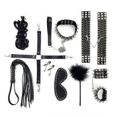 Набор из натуральной кожы Art of Sex Spikes BDSM Set Leather (10 предметов) картинка