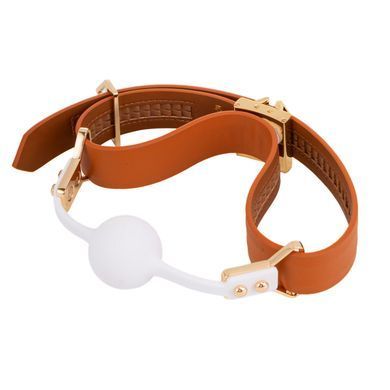 Кожаный кляп с 2-мя насадками LOCKINK Ball-Gag & Gag-bite Set Brown картинка