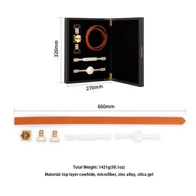 Кожаный кляп с 2-мя насадками LOCKINK Ball-Gag & Gag-bite Set Brown картинка