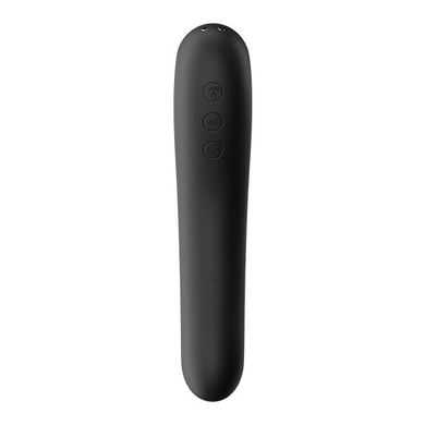 Вакуумный стимулятор – вибратор Satisfyer Dual Kiss Black (диаметр 4 см) картинка