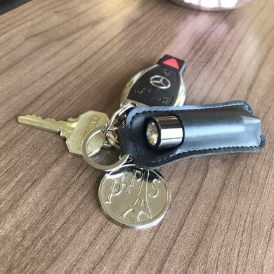 Віброкуля з кристалом і чохлом PowerBullet First-Class Bullet 2.5" with Key Chain Pouch, Gun Metal (діаметр 1,8 см) зображення
