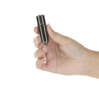 Віброкуля з кристалом і чохлом PowerBullet First-Class Bullet 2.5" with Key Chain Pouch, Gun Metal (діаметр 1,8 см) зображення