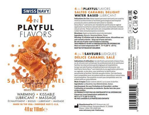 Съедобный лубрикант на водной основе Swiss Navy 4 In 1 Salted Caramel Delight, соленая карамель (29,5 мл) картинка