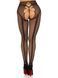 Колготки у сіточку з доступом Leg Avenue Crotchless Net Tights with Heart Backseam Black One Size картинка 6