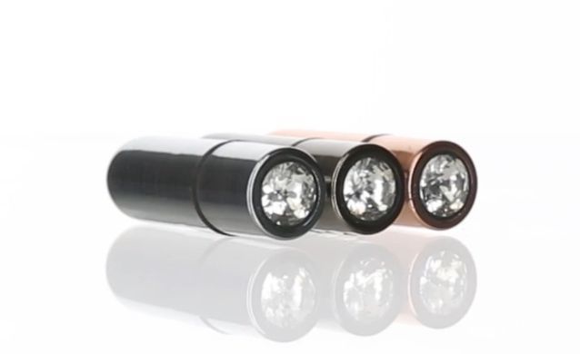 Віброкуля з кристалом і чохлом PowerBullet First-Class Bullet 2.5" with Key Chain Pouch, Gun Metal (діаметр 1,8 см) зображення