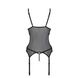Корсет с подвязками и ажурным лифом + стринги Passion Christa Corset black, размер S/M картинка 4