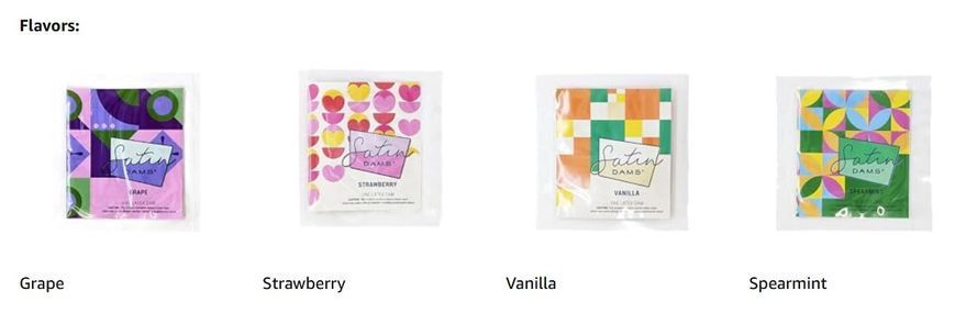 Латексна серветка для оральних пестощів Satin Dams Vanilla (1 шт) зображення