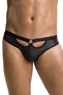 Сексуальні труси з вирізами Passion 041 SLIP OPEN JOE black, размер L/XL зображення