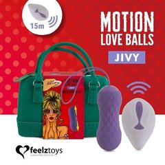 Вагінальні кульки з рухом вгору-вниз і вібрацією FeelzToys Motion Love Balls Jivy (пульт ДУ + сумочка-косметичка) зображення