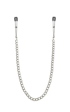 Тонкие зажимы для сосков с цепочкой Feral Feelings Chain Thin nipple clamps, серебро/черный картинка