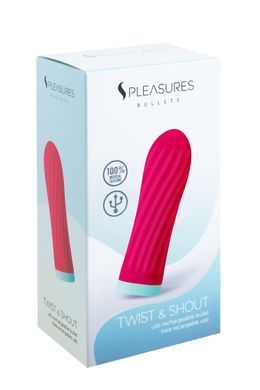 Віброкуля ребриста S Pleasures Bullets Twist & Shout Cerise (діаметр 2,5 см) зображення