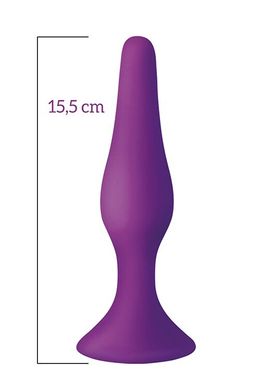 Анальна пробка на присосці MAI Attraction Toys №35 Purple (діаметр 3,8 см, довжина 15,5 см) зображення
