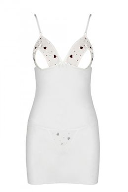 Сорочка с вырезами на груди + стринги Passion LOVELIA CHEMISE white, размер L/XL картинка