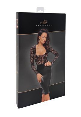 Платье миди с кружевным верхом Noir Handmade F295 Euphoria lace and wetlook midi dress, размер S картинка