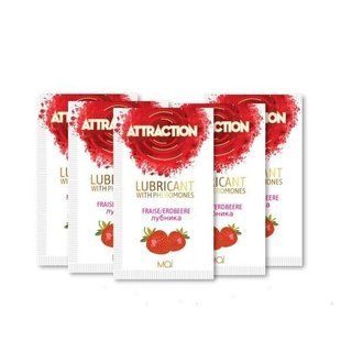 Пробник лубриканта з феромонами MAI ATTRACTION LUBS STRAWBERRY, полуниця (10 мл) зображення