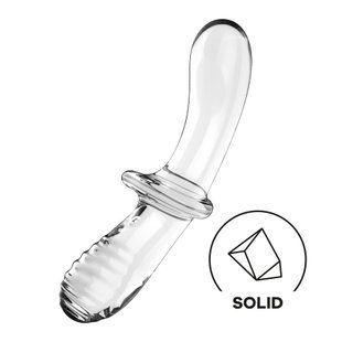 Скляний ділдо двосторонній Satisfyer Double Crystal Transparent (діаметр 3,5-3,8 см) зображення