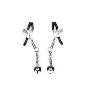 Затискачі для сосків з серцем Liebe Seele Solid Heart Nipple Clamps Silver зображення