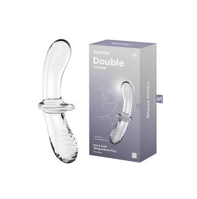 Скляний ділдо двосторонній Satisfyer Double Crystal Transparent (діаметр 3,5-3,8 см) зображення
