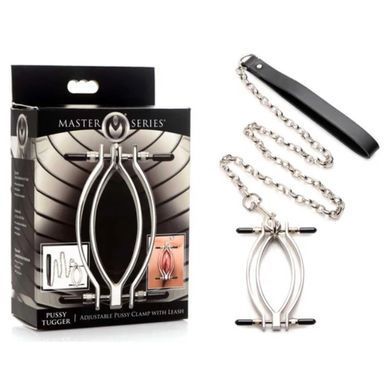 Зажим для половых губ с поводком Master Series Pussy Tugger Adjustable Vagina Clamp with Chain картинка