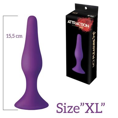 Анальна пробка на присосці MAI Attraction Toys №35 Purple (діаметр 3,8 см, довжина 15,5 см) зображення