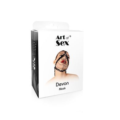 Шкіряна маска з ланцюгами Art of Sex Devon зображення