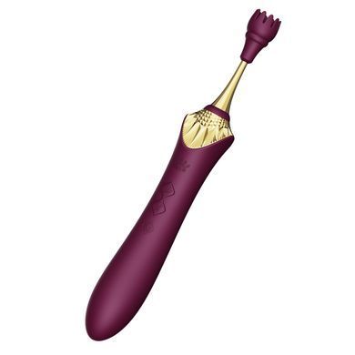 Мультифункціональний вібратор із насадками та підігрівом Zalo Bess 2 Velvet Purple (діаметр 3,3 см) зображення