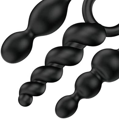 Набір анальних пробок Satisfyer Plugs black (set of 3) Booty Call (діаметр від 1 до 3 см) зображення