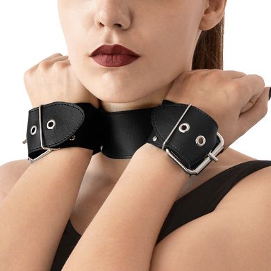 Нашийник із наручниками з натуральної шкіри Art of Sex Bondage Collar with Handcuffs зображення
