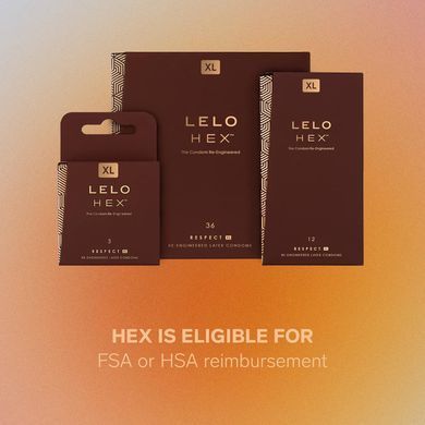 Тонкие и суперпрочные презервативы LELO HEX Condoms Respect XL 3 Pack (3 шт, увеличенный размер) картинка