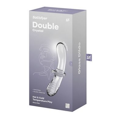 Скляний ділдо двосторонній Satisfyer Double Crystal Transparent (діаметр 3,5-3,8 см) зображення
