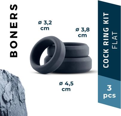 Набір плоских ерекційних кілець Boners 3 Ring kit (діаметр 3,2 см, 3,8 см та 4,5 см) зображення