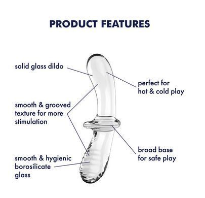 Скляний ділдо двосторонній Satisfyer Double Crystal Transparent (діаметр 3,5-3,8 см) зображення