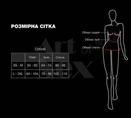 Сексуальний набір білизни із сітки Art of Sex Deily чорний, розмір XS-M зображення