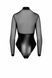 Боди с прозрачным верхом и кольцами Noir Handmade F321 Edge wetlook and mesh body with rings, размер S картинка 4
