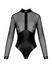Боди с прозрачным верхом и кольцами Noir Handmade F321 Edge wetlook and mesh body with rings, размер S картинка 3