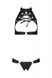 Комплект: открытый топ и трусики из эко-кожи с люверсами Passion Malwia Set with Open Bra black, размер 4XL/5XL картинка 3